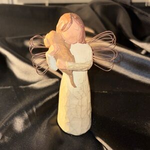 Willow Tree - Angel Figurine with Dog - Cream and Brown